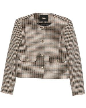 Maje Jacke Mit Hahnentrittmuster - Braun