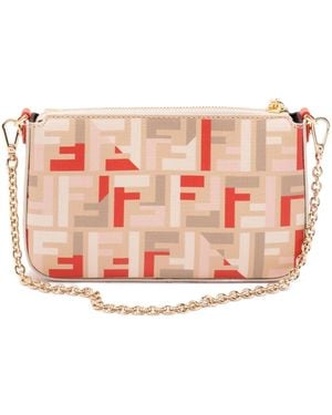 Fendi Sac Porté Épaule À Motif Ff - Rose