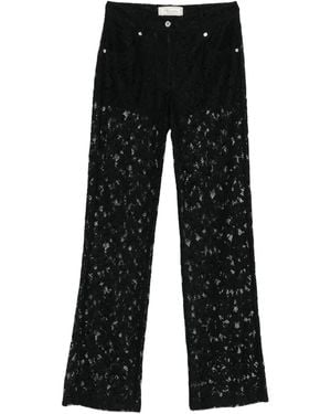 Blumarine Lace Floral Trousers - Black