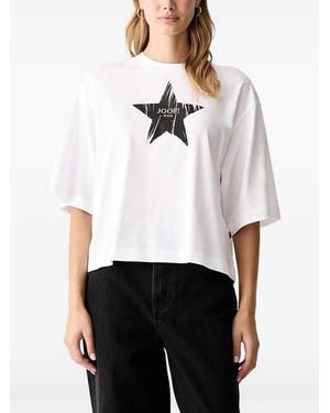 Joop! Star-Print Boxy T-Shirt - White