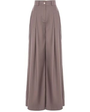 Hamza Pantalon Kimi À Design Plissé - Marron