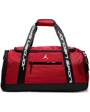 Nike Logo-Patch Strap Duffle Bag - Red
