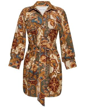 Cara Cara Villena Minikleid Aus Cord Im Patchwork-Look - Braun