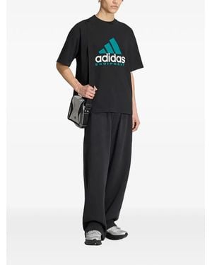 adidas Equipment Logo-Print T-Shirt - Black