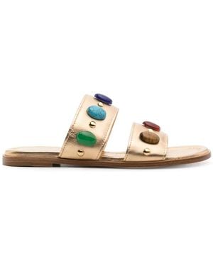 Gianvito Rossi ビーズ レザーサンダル - マルチカラー