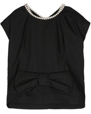 Junya Watanabe Bow-Detail Sleeveless Top - Black