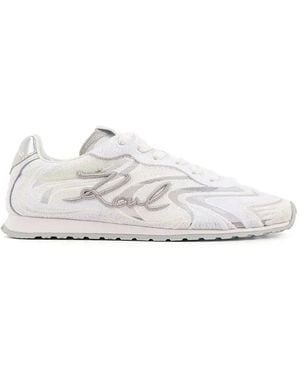 KARL LAGERFELD Venus Embroidered Low-Top Trainers - White