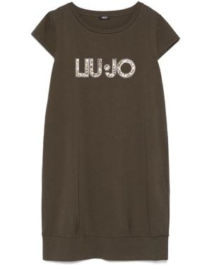 Liu Jo Logo-Embellished Mini Dress - Brown
