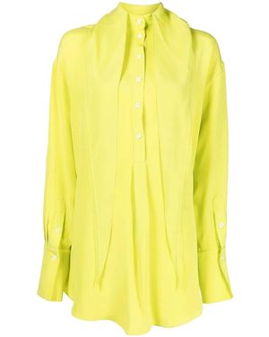 Peter Do Scarf-Detail Neckline Shirt - Yellow