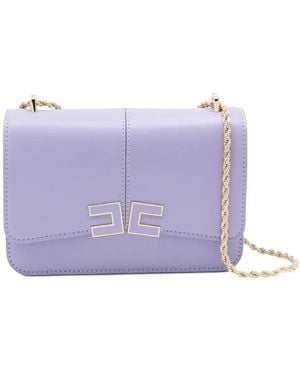 Elisabetta Franchi Logo Detail Shoulder Bag - Purple