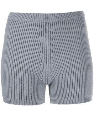 Alexander Wang Ribbed-Knit Wool Shorts - Gray
