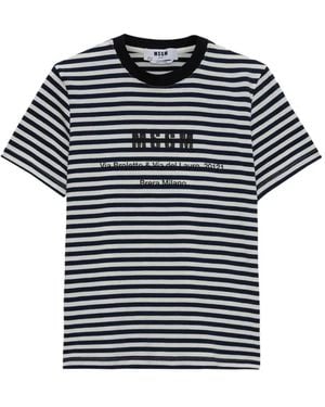MSGM Striped T-Shirt - Blue