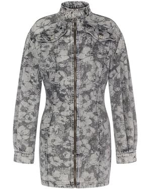 Moschino Floral Denim Dress - Gray