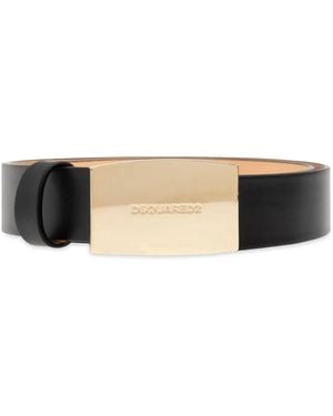 DSquared² Logo Plaque Belt - Black