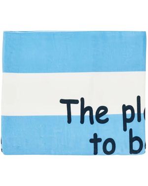 Mc2 Saint Barth Strandtuch mit Logo-Print - Blau