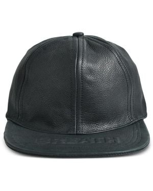 BREATH Logo-Embossed Leather Baseball Cap - Black