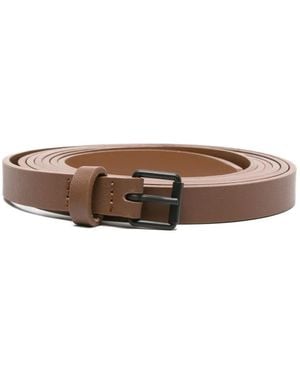Sofie D'Hoore Leather Rectangle-Buckle Belt - Brown