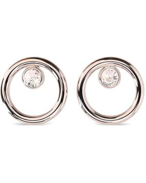 Alessandra Rich Crystal-Embellished Circle Earrings - Metallic