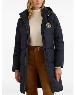 Ralph Lauren Hooded Embroidered Coat - Black