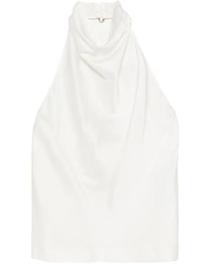 Stella McCartney Satin Halterneck Top - White