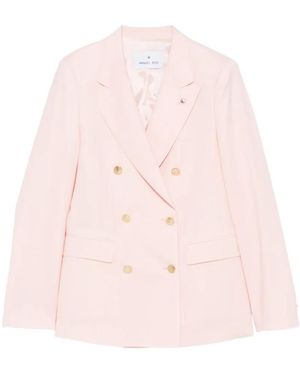 Manuel Ritz Double-Breasted Peak-Lapel Jacket - Pink