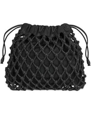 Frankie Shop Kleine Morgan Clutch Mit Mesh-Overlay - Schwarz