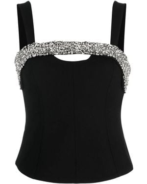 Jonathan Simkhai Crystal-Embellished Corset Top - Black