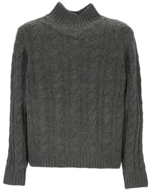KEELING Cable-Knit Mock-Neck Jumper - Grey