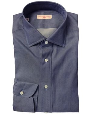 Luciano Barbera Chambray Cotton Shirt - Blue