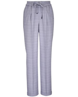 Kiton Plaid Drawstring Trousers - Purple
