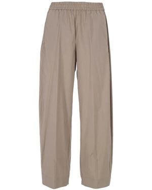 Herno Elasticated-Waistband Pants - Natural