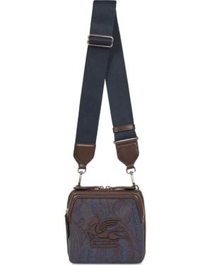 Etro ペイズリーメッセンジャーバッグ - ブルー