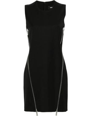 DSquared² Audrey Zip-Detailed Shift Dress - Black