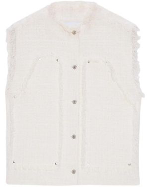 MSGM Débardeur Boutonné À Bords Francs - White