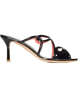 Giambattista Valli Mules de piel con tacón de 70 mm - Negro