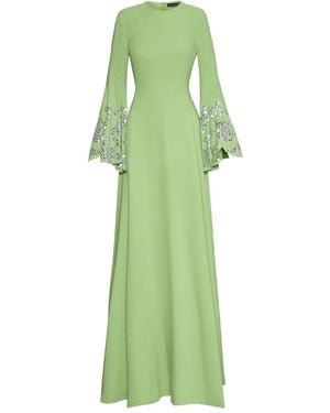 Oscar de la Renta Abito Lungo Con Decorazione - Verde