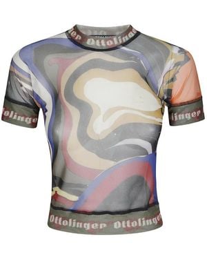 OTTOLINGER Psychedelic-Print Mesh T-Shirt - Grey