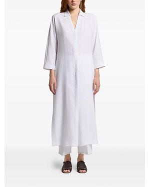 Peserico V-Neck Shirt-Style Maxi Dress - White