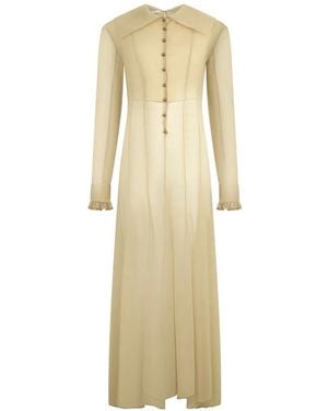 Philosophy Di Lorenzo Serafini Ruffle-Cuff Button-Up Maxi Dress - Natural