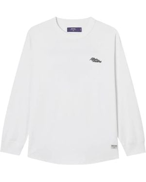 AFTERMATHS T-Shirt A Maniche Lunghe Con Logo Ricamato - Bianco