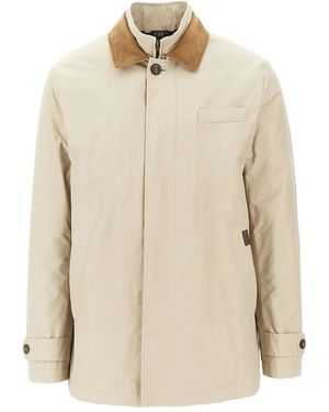 Fay Corduroy-Collar Long-Sleeve Jacket - Natural