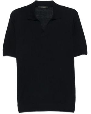 Montecore Gestricktes T-Shirt Mit V-Ausschnitt - Schwarz