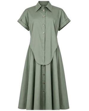 Liu Jo Button-Down Midi Dress - Green