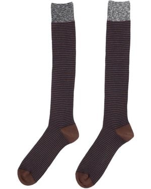 ANT45 Boston Horizontal-Stripe Socks - Blue