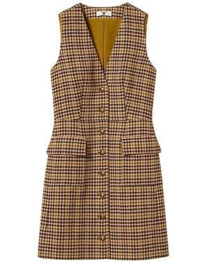 Twinset Short Houndstooth Shirt Dress - Brown