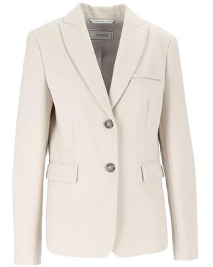 Peserico Single-Breasted Notched-Lapels Jacket - White