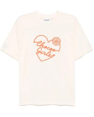 Chocoolate Logo-Embroidered T-Shirt - White
