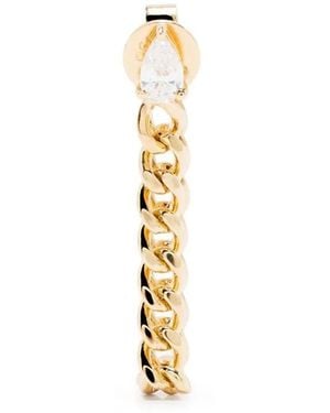 Anita Ko 18Kt Cuban Link Diamond Loop Earring - Metallic