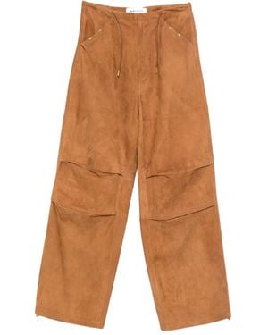 DARKPARK Suede Palazzo Pants - Brown