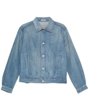 AURALEE Button-Up Denim Jacket - Blue